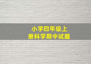 小学四年级上册科学期中试题