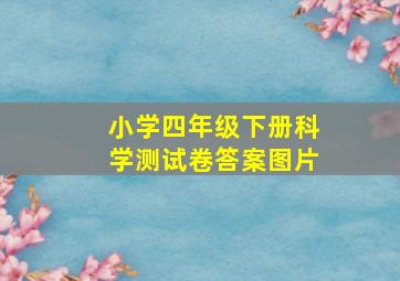 小学四年级下册科学测试卷答案图片