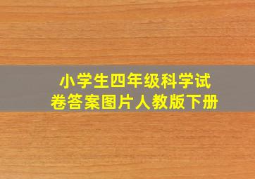 小学生四年级科学试卷答案图片人教版下册