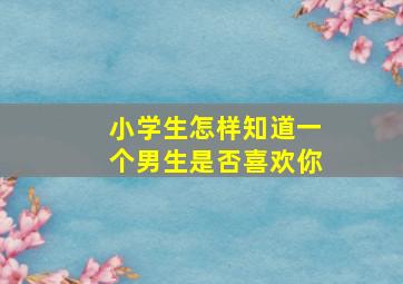 小学生怎样知道一个男生是否喜欢你