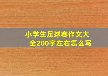 小学生足球赛作文大全200字左右怎么写