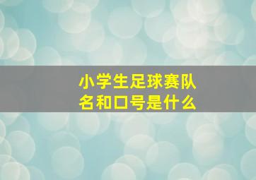 小学生足球赛队名和口号是什么