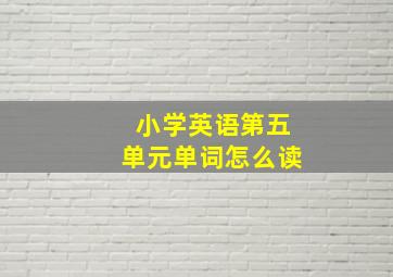 小学英语第五单元单词怎么读