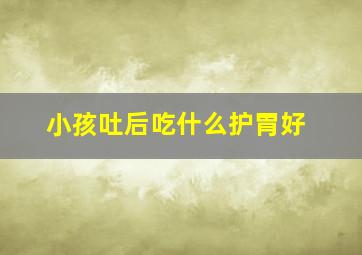 小孩吐后吃什么护胃好