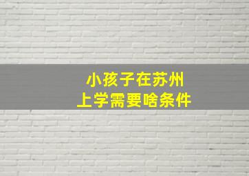 小孩子在苏州上学需要啥条件