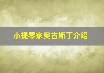 小提琴家奥古斯丁介绍