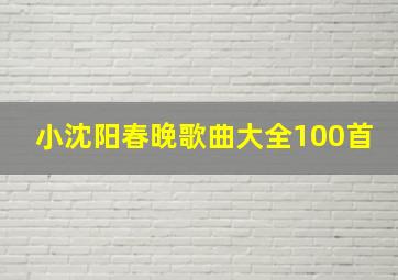 小沈阳春晚歌曲大全100首