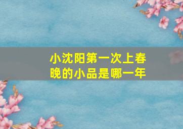 小沈阳第一次上春晚的小品是哪一年