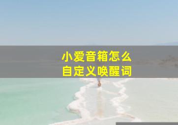 小爱音箱怎么自定义唤醒词