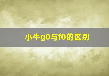 小牛g0与f0的区别