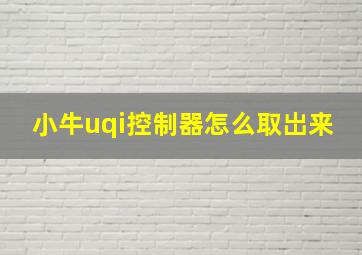 小牛uqi控制器怎么取岀来