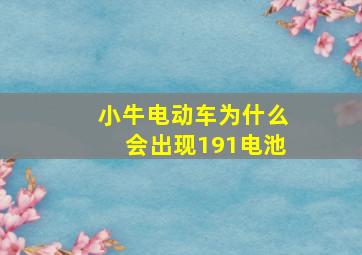 小牛电动车为什么会出现191电池