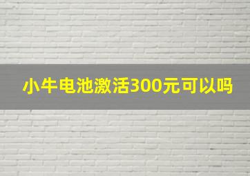 小牛电池激活300元可以吗