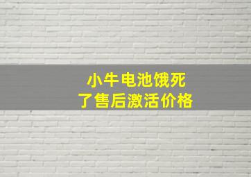 小牛电池饿死了售后激活价格