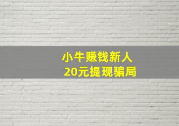 小牛赚钱新人20元提现骗局