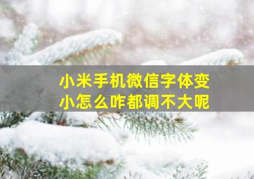 小米手机微信字体变小怎么咋都调不大呢