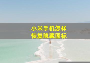 小米手机怎样恢复隐藏图标