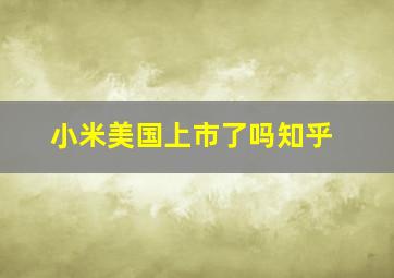 小米美国上市了吗知乎