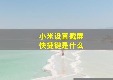 小米设置截屏快捷键是什么