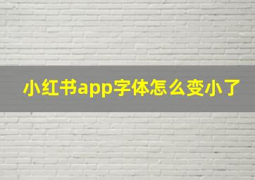 小红书app字体怎么变小了