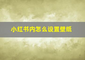 小红书内怎么设置壁纸