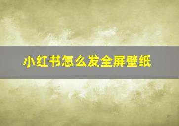 小红书怎么发全屏壁纸