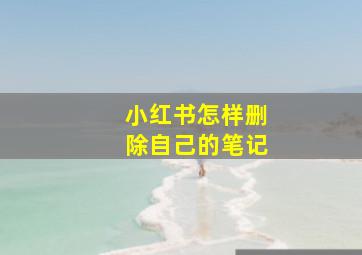 小红书怎样删除自己的笔记