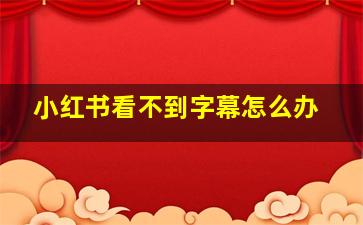 小红书看不到字幕怎么办