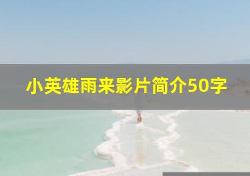 小英雄雨来影片简介50字