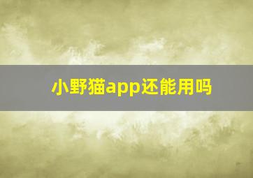 小野猫app还能用吗