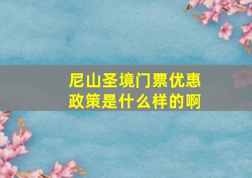 尼山圣境门票优惠政策是什么样的啊