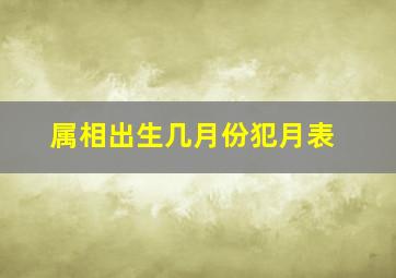 属相出生几月份犯月表