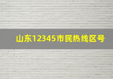 山东12345市民热线区号