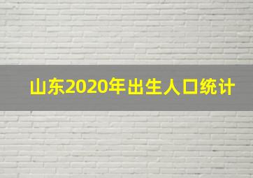 山东2020年出生人口统计