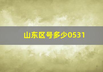 山东区号多少0531