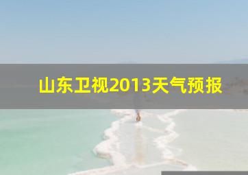 山东卫视2013天气预报