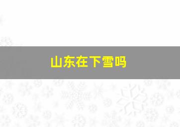 山东在下雪吗