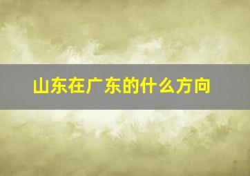 山东在广东的什么方向