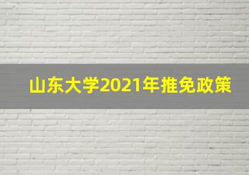 山东大学2021年推免政策