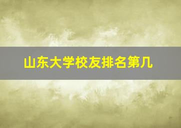 山东大学校友排名第几