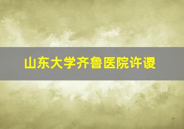 山东大学齐鲁医院许谡