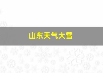 山东天气大雪