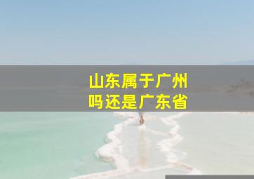 山东属于广州吗还是广东省