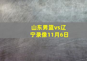 山东男篮vs辽宁录像11月6日