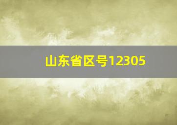 山东省区号12305