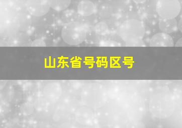 山东省号码区号