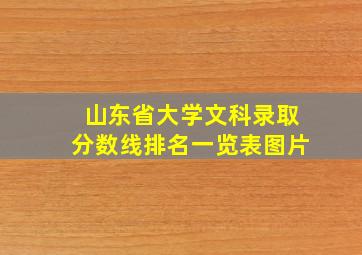 山东省大学文科录取分数线排名一览表图片