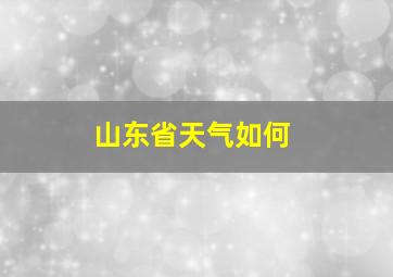 山东省天气如何