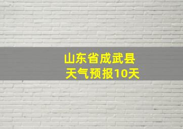 山东省成武县天气预报10天