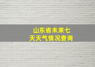 山东省未来七天天气情况查询